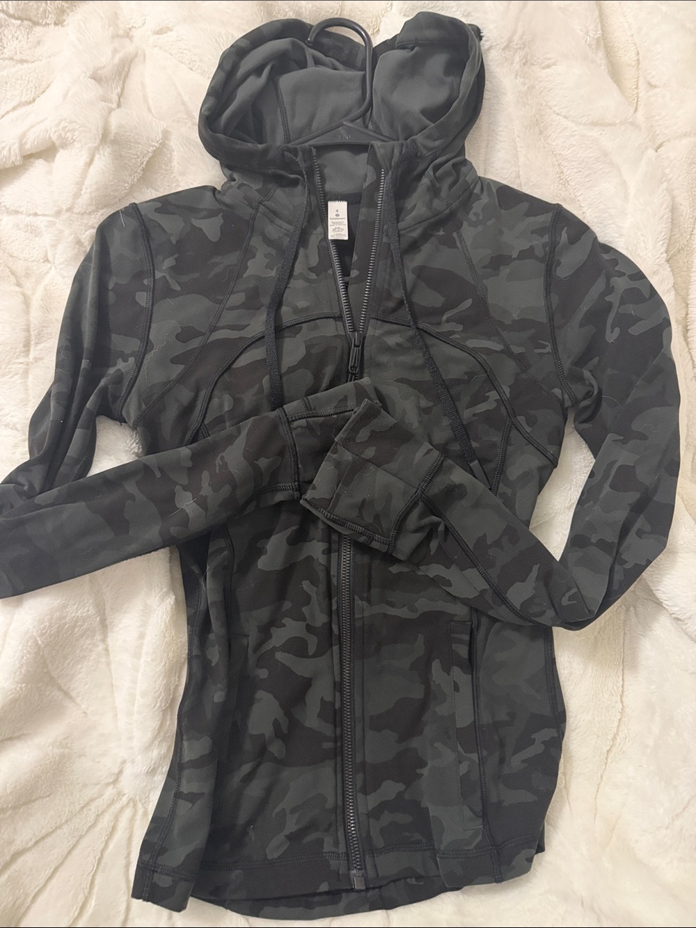 lululemon athletica Camo green Zip Hoodie size 4